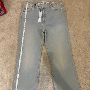 River Island High Rise Wide leg baggy flare 12 Long Jeans denim